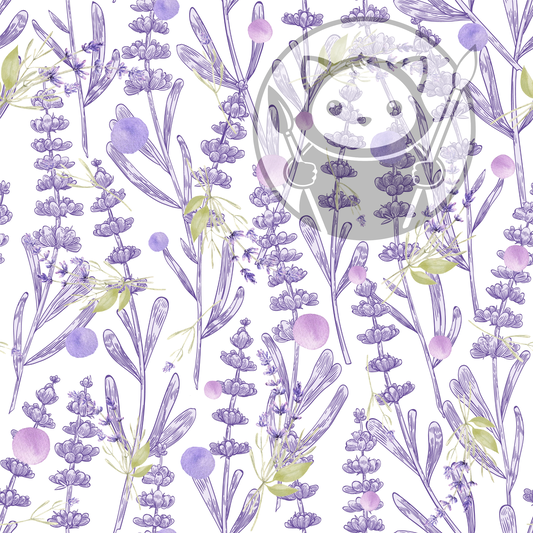 Next Level Sheet - Printed Acrylic and Plywood - Lavender Stalks Pattern