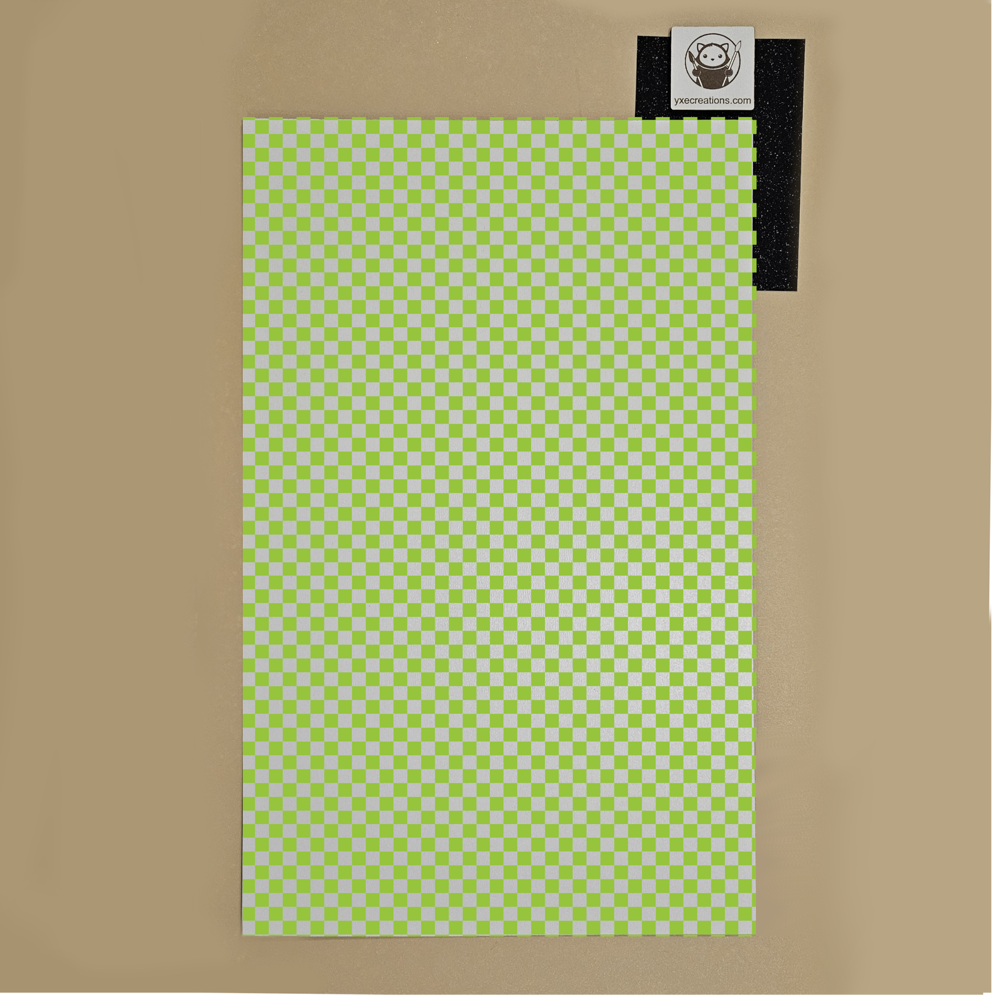 Next Level Sheet - UV Printed Plywood and Acrylic Sheets - Light Green Checkers - Preview