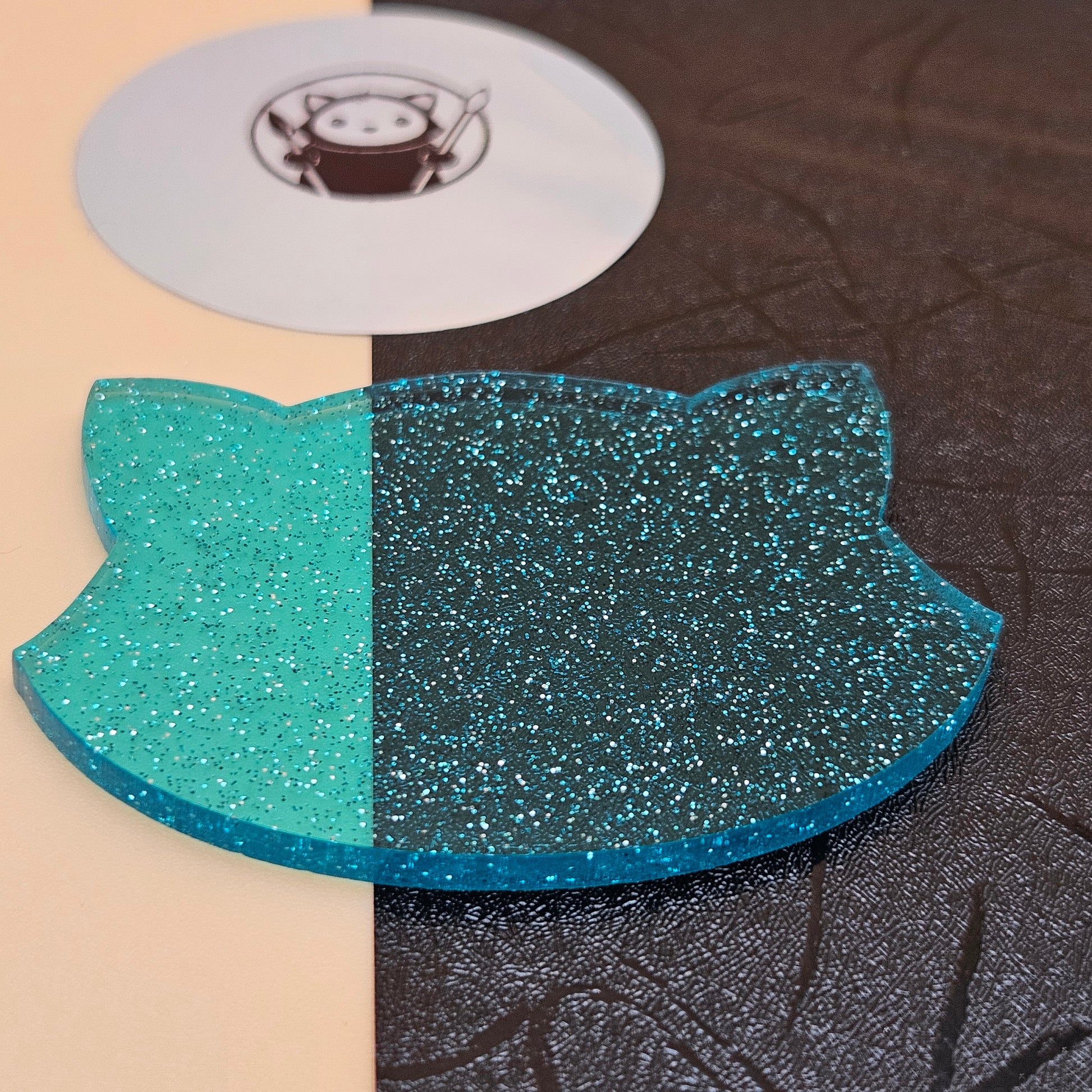 Light Blue Glitter Acrylic Swatch
