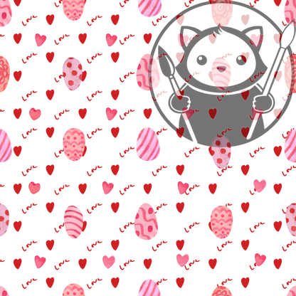 Next Level Sheet - Printed Acrylic and - LOve Eggs  - Pattern