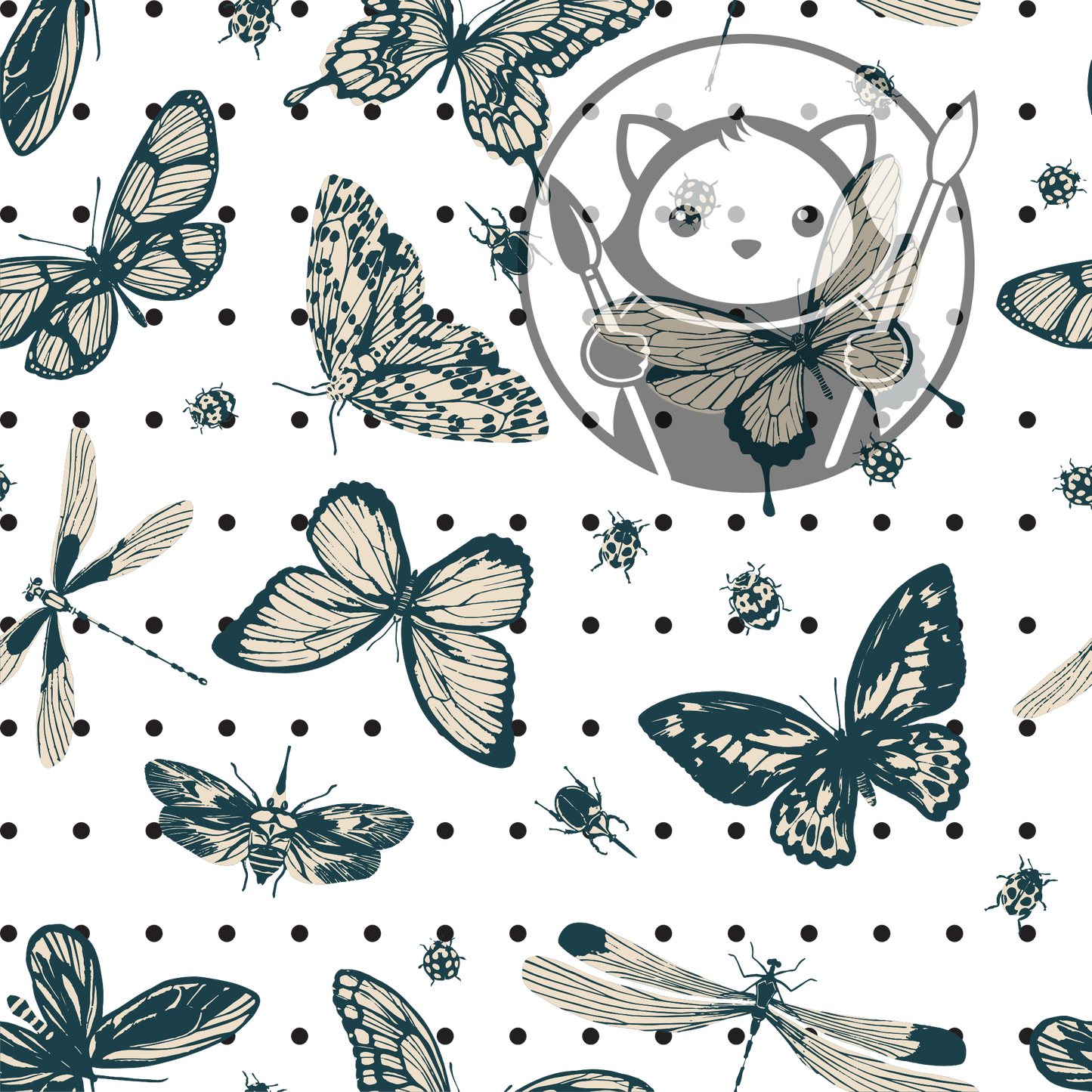 Next Level Sheet - Printed Acrylic and Plywood - Monochrome Butterflies Pattern