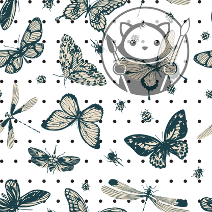 Next Level Sheet - Printed Acrylic and Plywood - Monochrome Butterflies Pattern