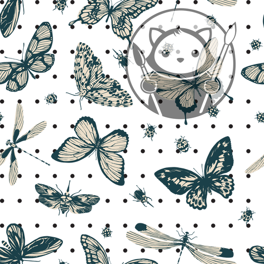 Next Level Sheet - Printed Acrylic and Plywood - Monochrome Butterflies Pattern