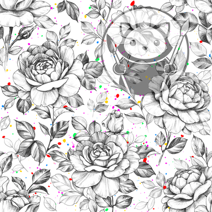 Next Level Sheet - Printed Acrylic and Plywood - Monochrome Roses Pattern
