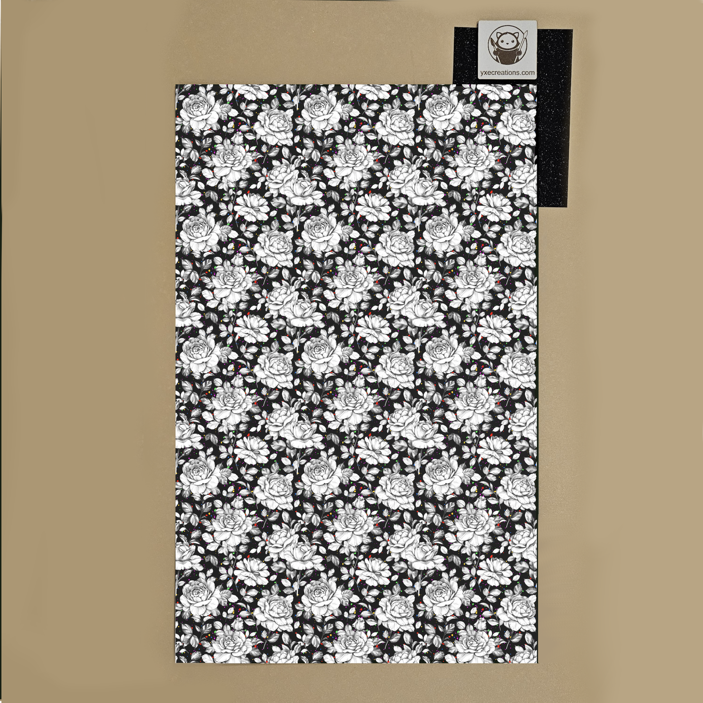 Floral-patterned Sheet for Laser Cutting product on a beige background