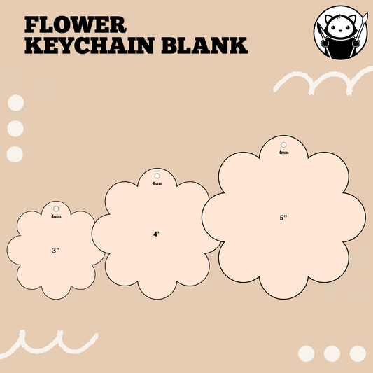 Keychain Blank - Flower | Acrylic & Sublimation Plywood Blanks