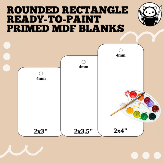 Pre-Primed Paint-Ready MDF Blank - Rounded Rectangle