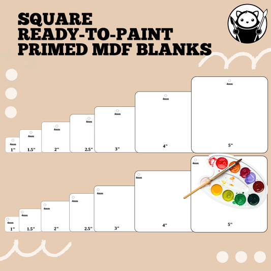 Ready-to-Paint Primed MDF Blanks - Square