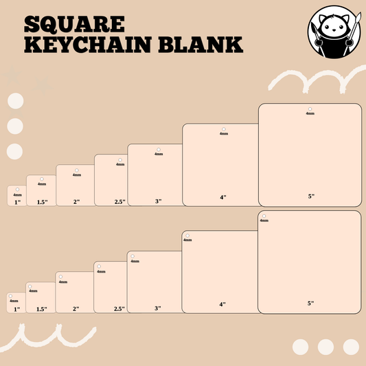 Keychain Blank - Square | Acrylic & Sublimation Plywood Blanks
