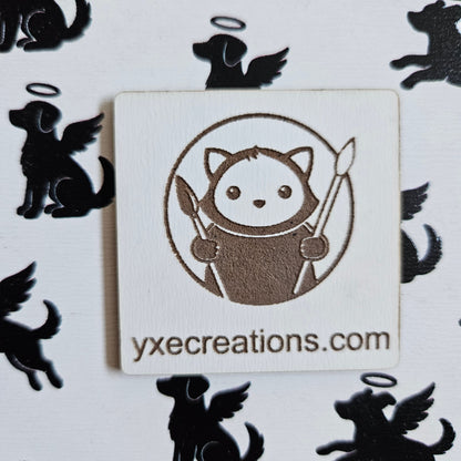 Next Level Sheet - Printed Acrylic and Plywood Sheets - Angel Dogs - Close Up