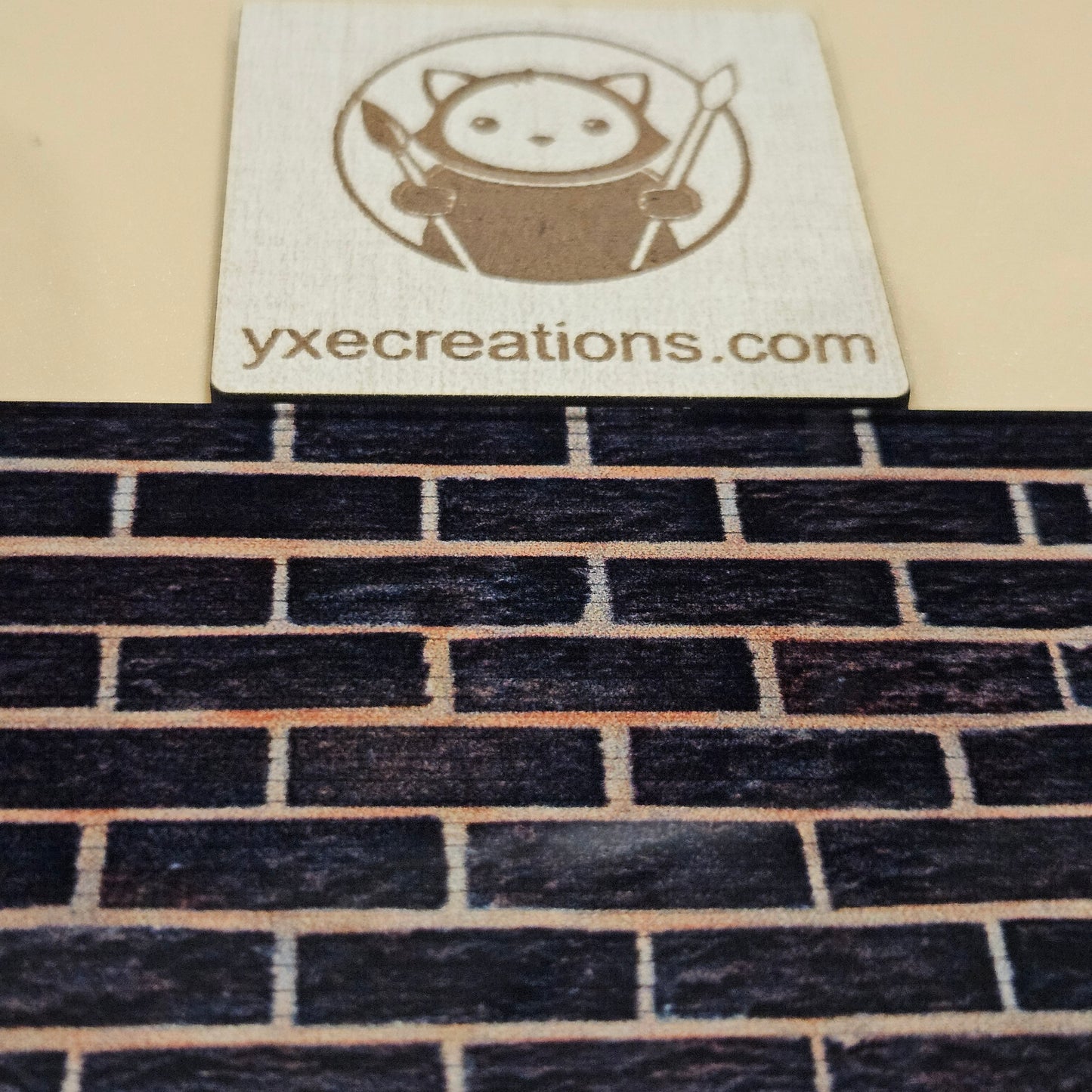 Next Level Sheet - Printed Acrylic and Plywood Sheets - Black Bricks with Yellow Horizontal