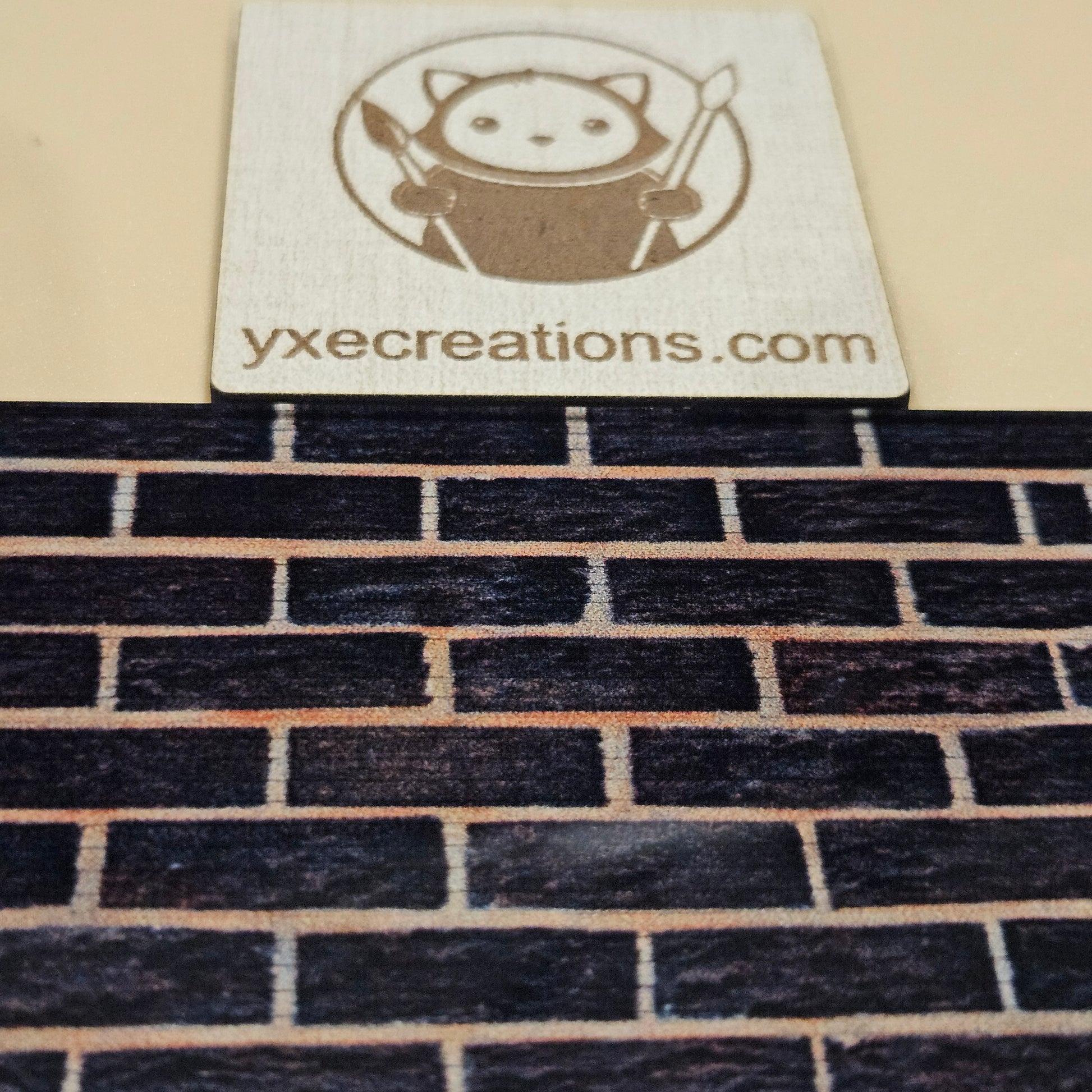 Next Level Sheet - Printed Acrylic and Plywood Sheets - Black Bricks with Yellow Horizontal