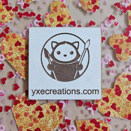 Next Level Sheet - Printed Acrylic and Plywood Sheets - Gold and Red Hearts - Close Up