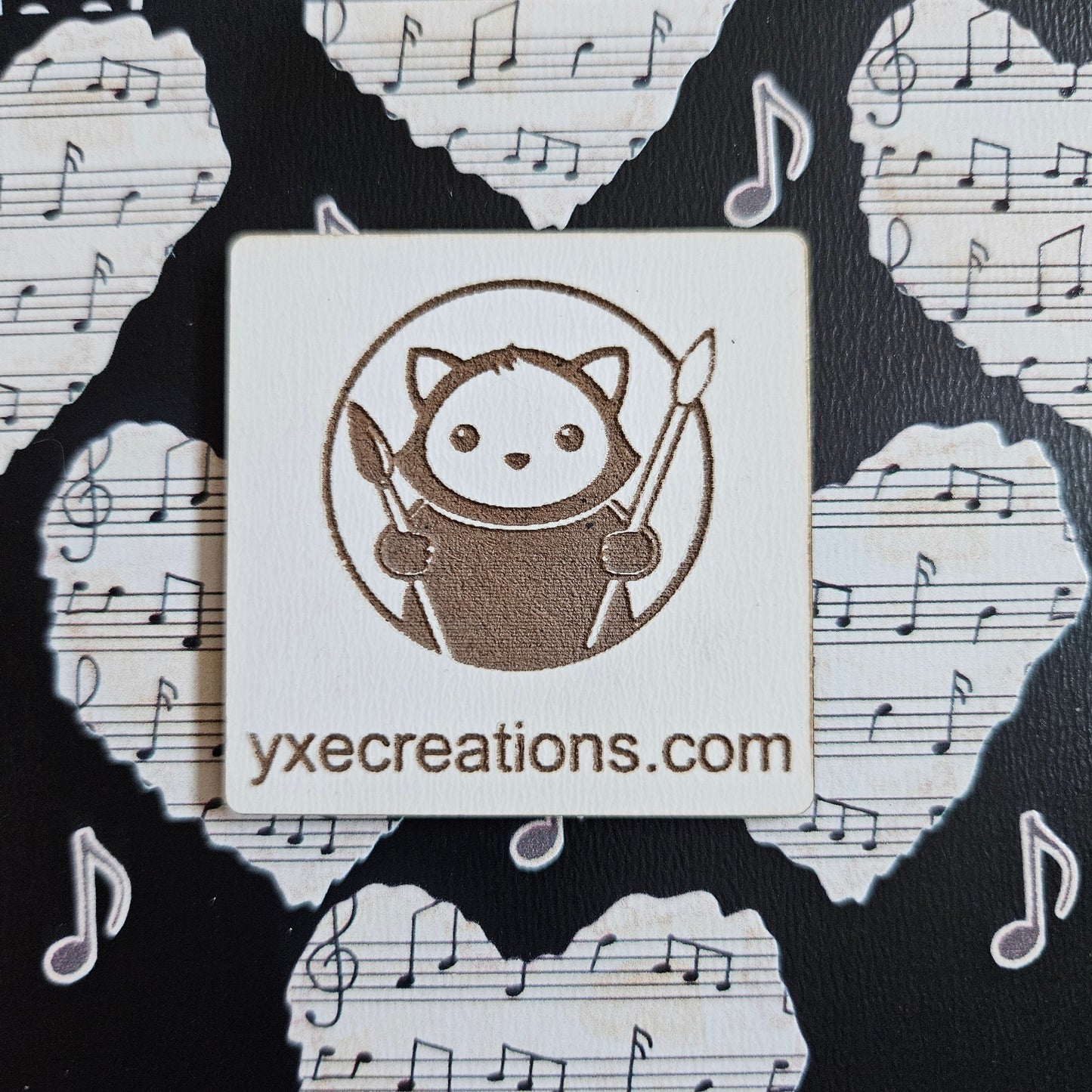 Next Level Sheet - Printed Acrylic and Plywood Sheets - Music Hearts - Close Up