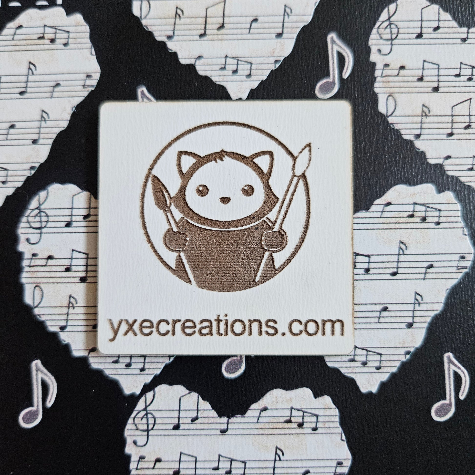 Next Level Sheet - Printed Acrylic and Plywood Sheets - Music Hearts - Close Up