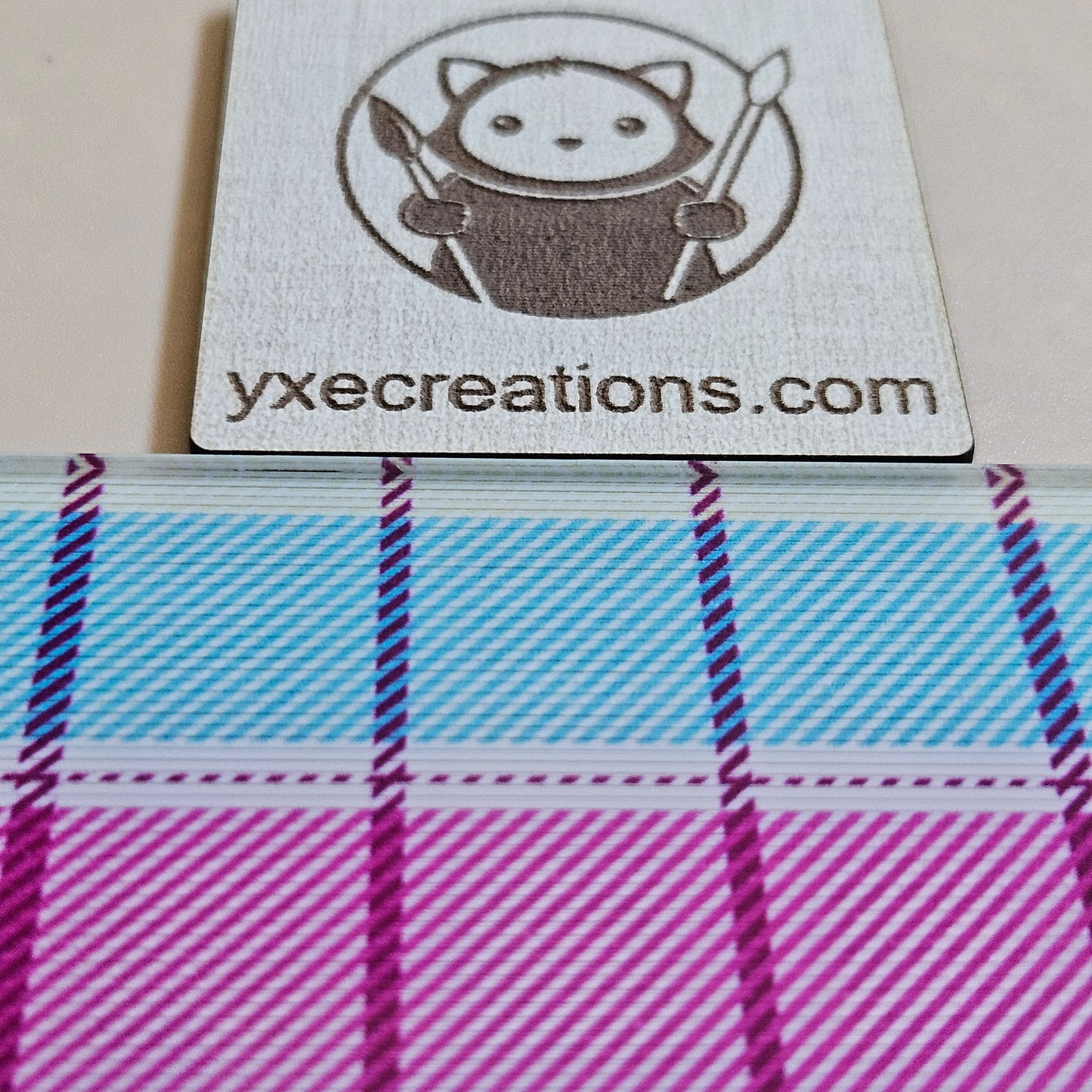 Next Level Sheet - Printed Acrylic and Plywood Sheets - Pink and Blue Plaid Horizontal