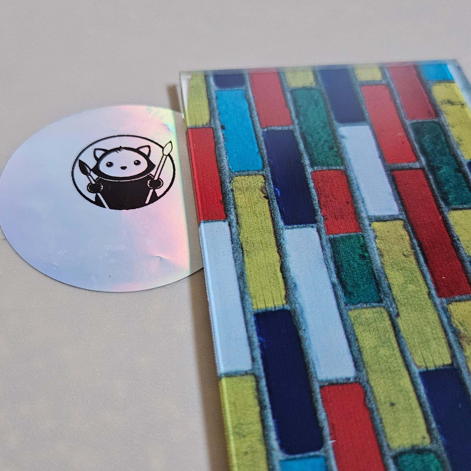 Next Level Sheet - Printed Acrylic and Plywood Sheets - Rainbow Bricks Close Up