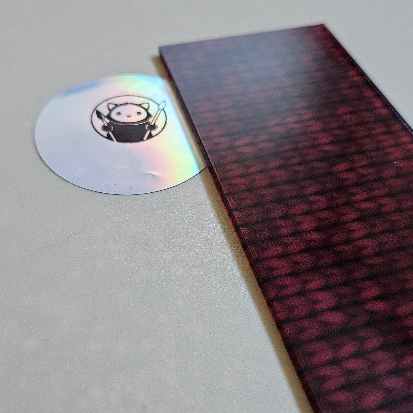 Next Level Sheet - Printed Acrylic and Plywood Sheets - Red Yarn Close Up