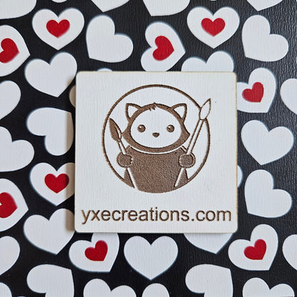Next Level Sheet - Printed Acrylic and Plywood Sheets - Red and White Hearts - Close Up Black