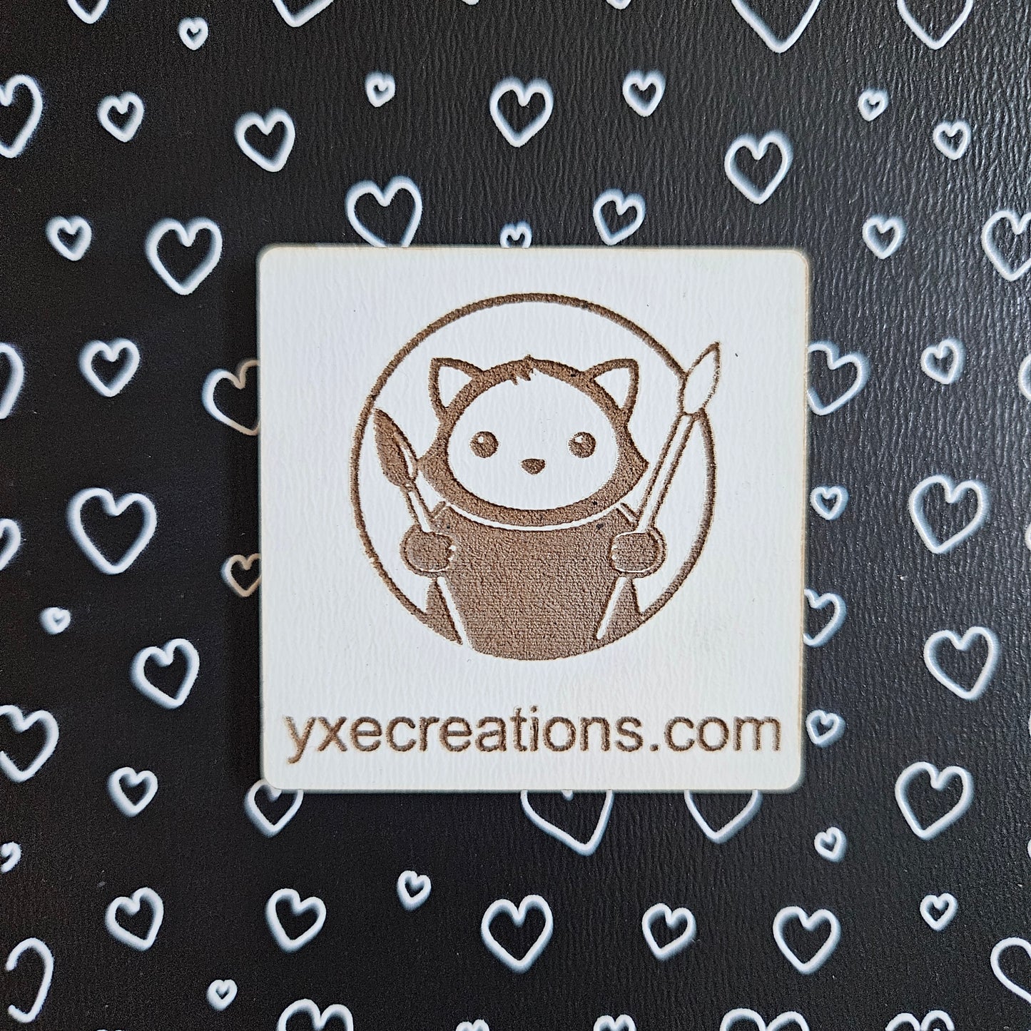 Next Level Sheet - Printed Acrylic and Plywood Sheets - White Hearts - Close Up