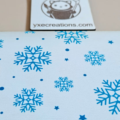 Next Level Sheet - Printed Plywood and Accrylic Sheet - Blue Snowflakes Close UP