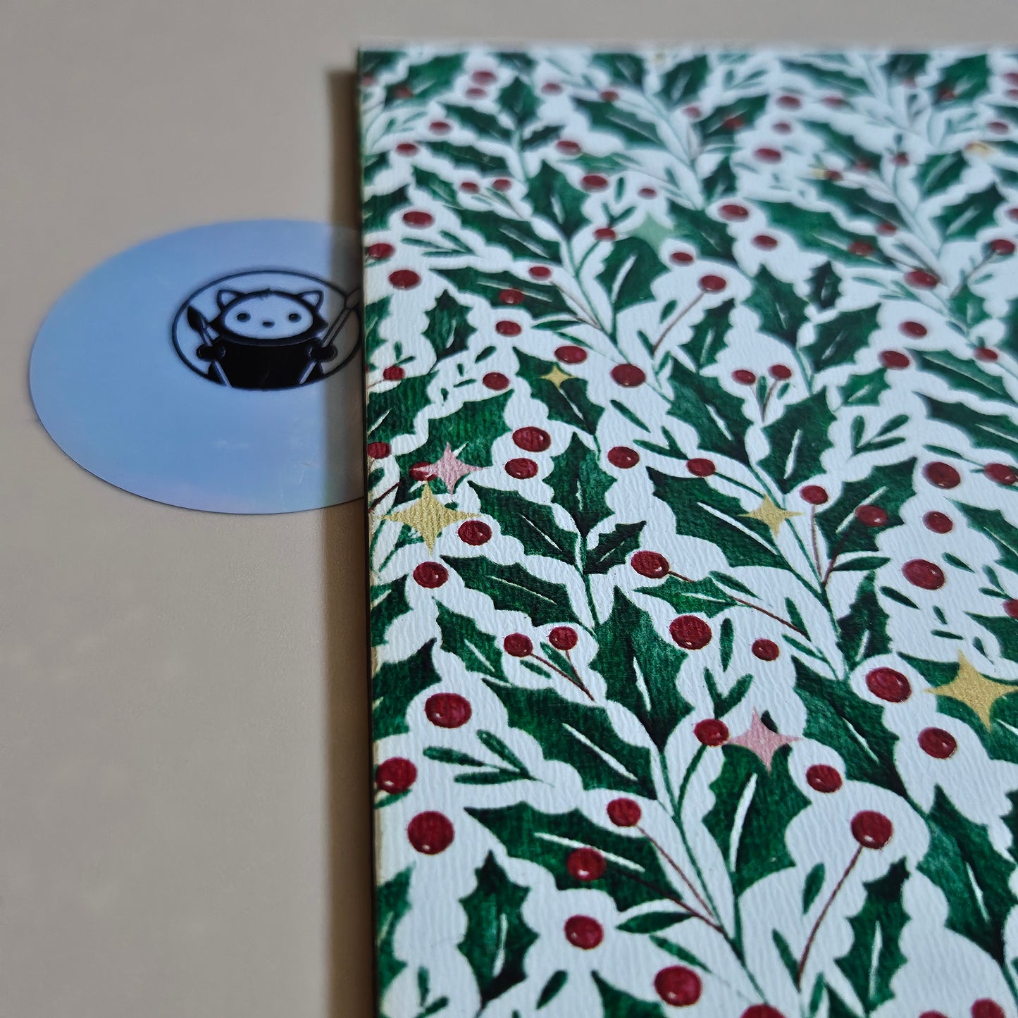 Next Level Sheet - Printed Plywood and Accrylic Sheet - Holy, Red berries and Stars