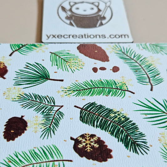 Next Level Sheet - Printed Plywood and Accrylic Sheet - Pines and Gold Snowflake Close Up
