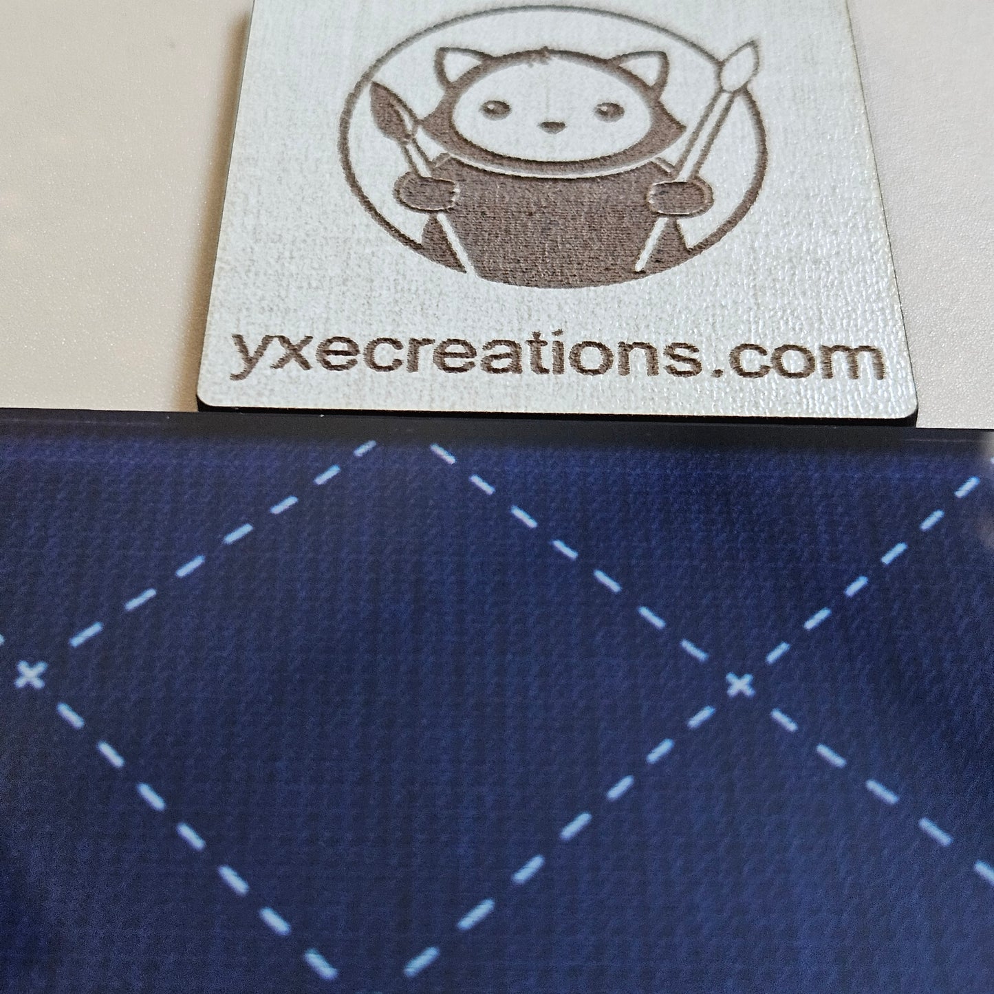 Next Level Sheet - Printed Plywood and Acrylic Sheets - Blue fabric Close Up