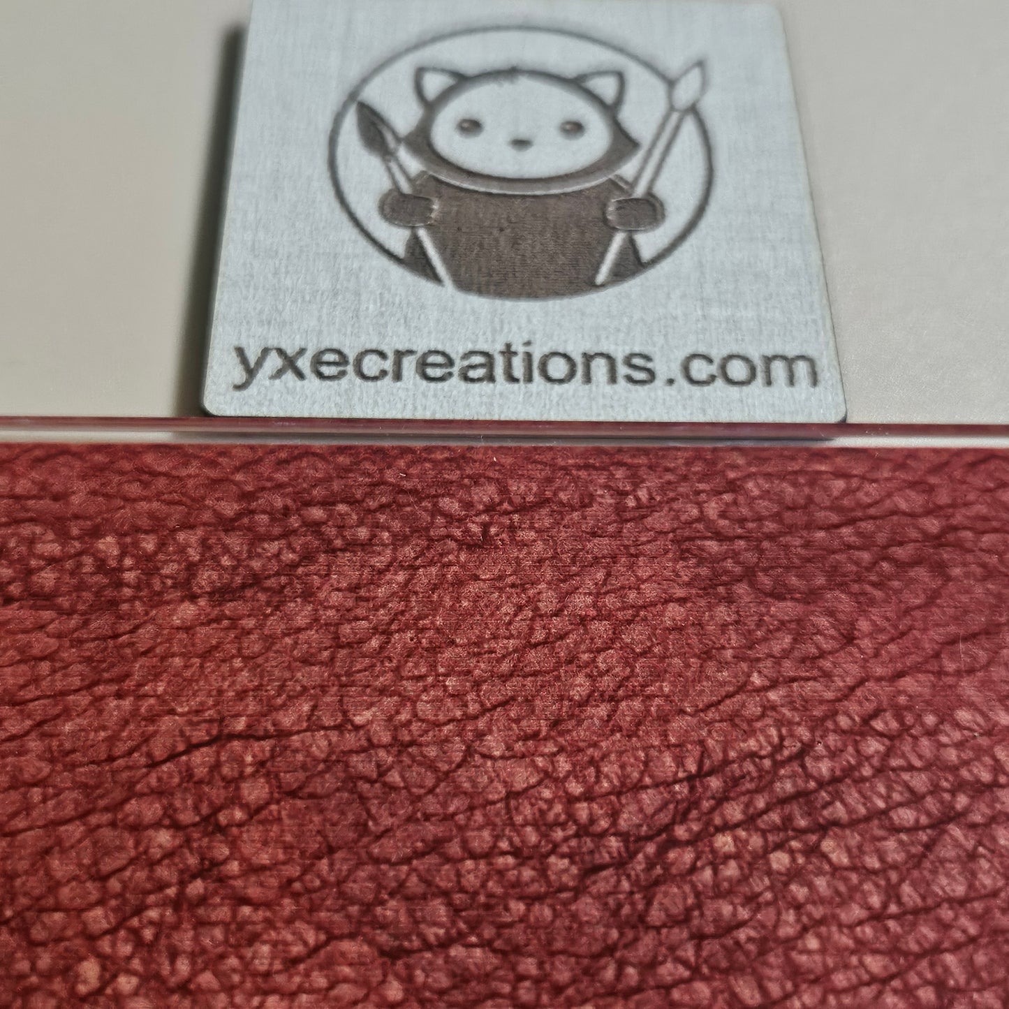 Next Level Sheet - Printed Plywood and Acrylic Sheets - Red Leather Close Up