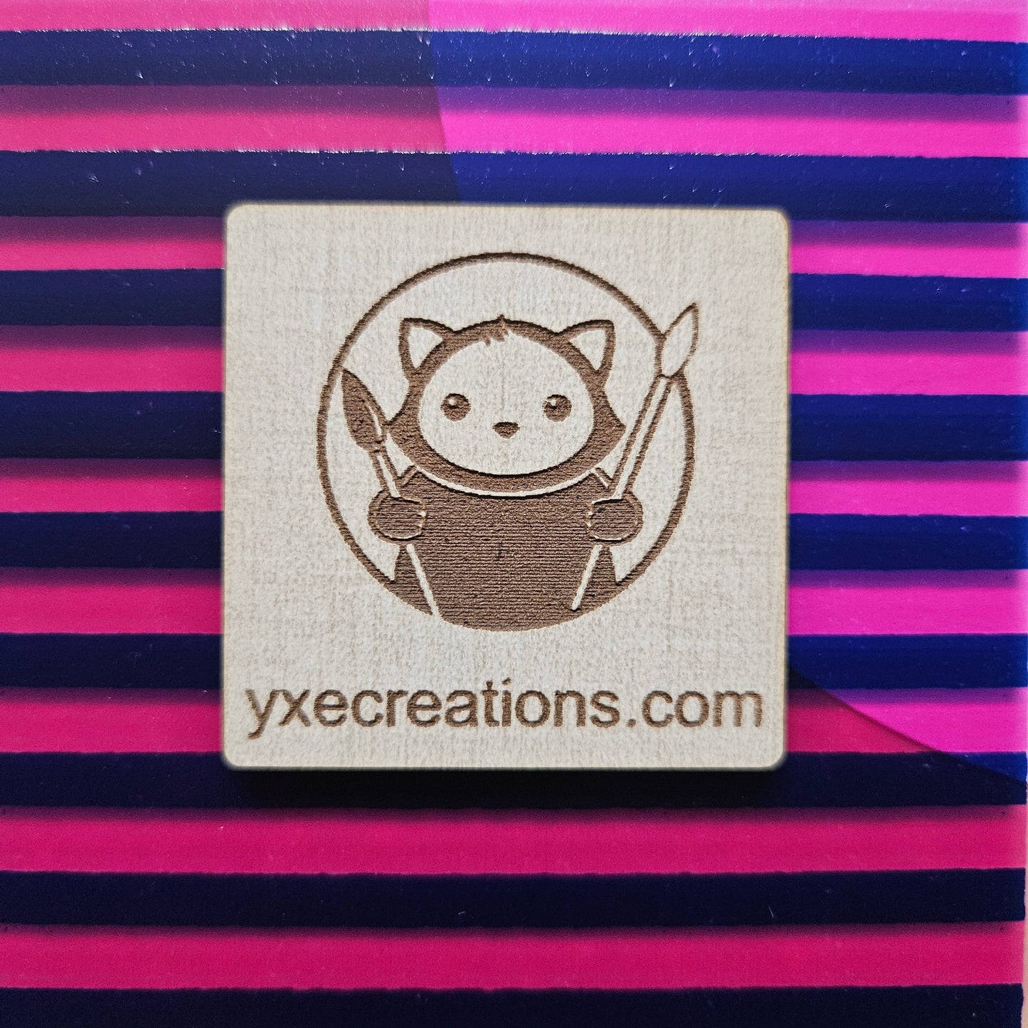 Next Level Sheet - Printed acrylic and Plywood - Pink and Purple Stripes - Close Up