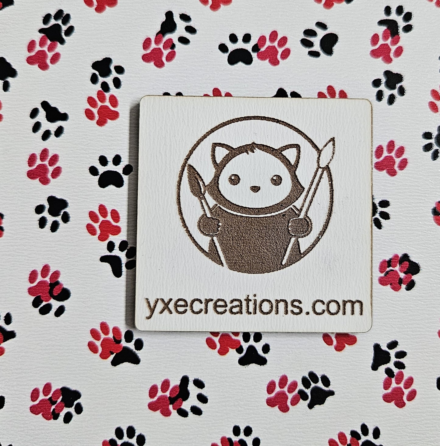Next Level Sheet for laser cutting - Pattern Acrylic and Plywood - Black and Red Paws Close Up