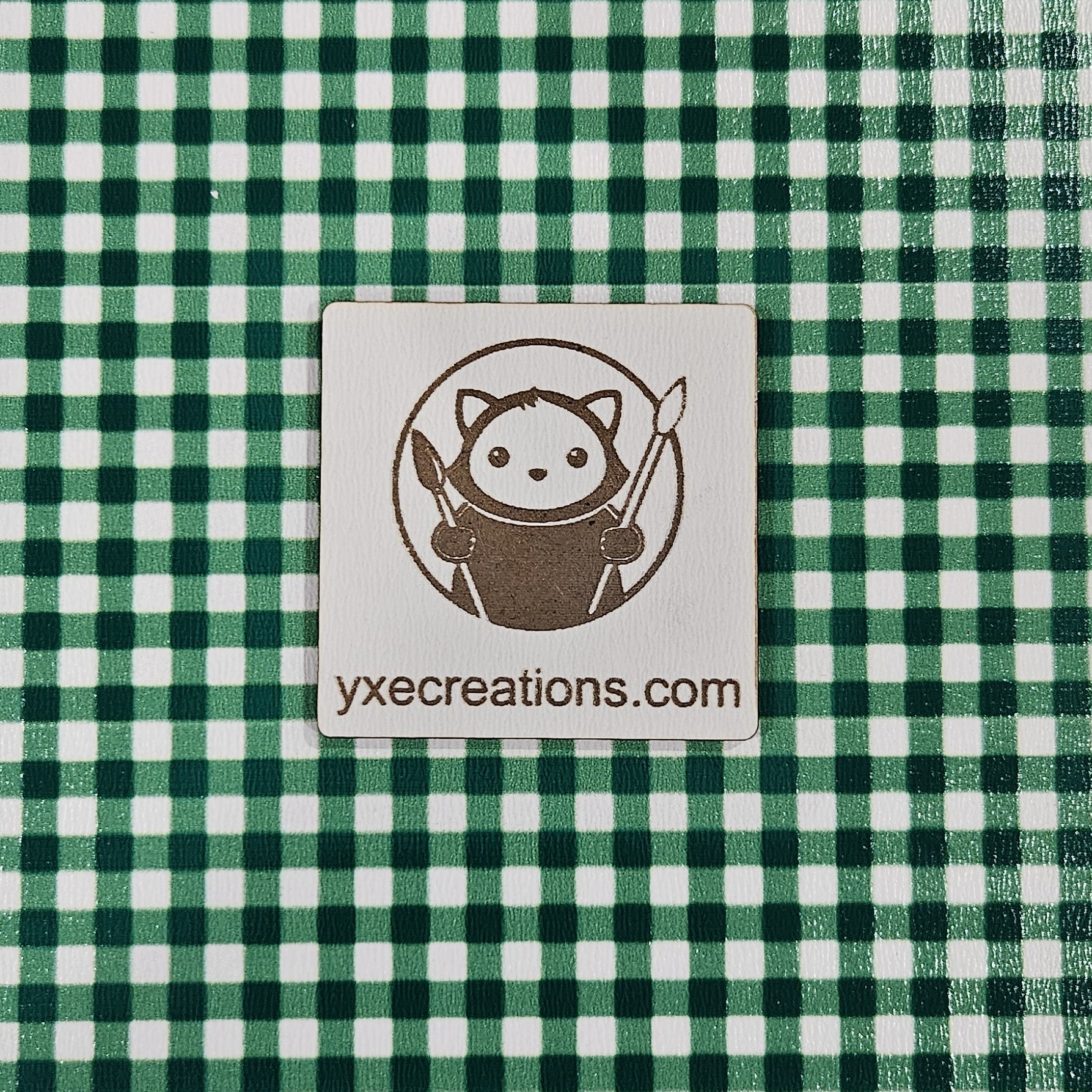 Next Level Sheet for laser cutting - Pattern Acrylic and Plywood - Green Checkers Close Up