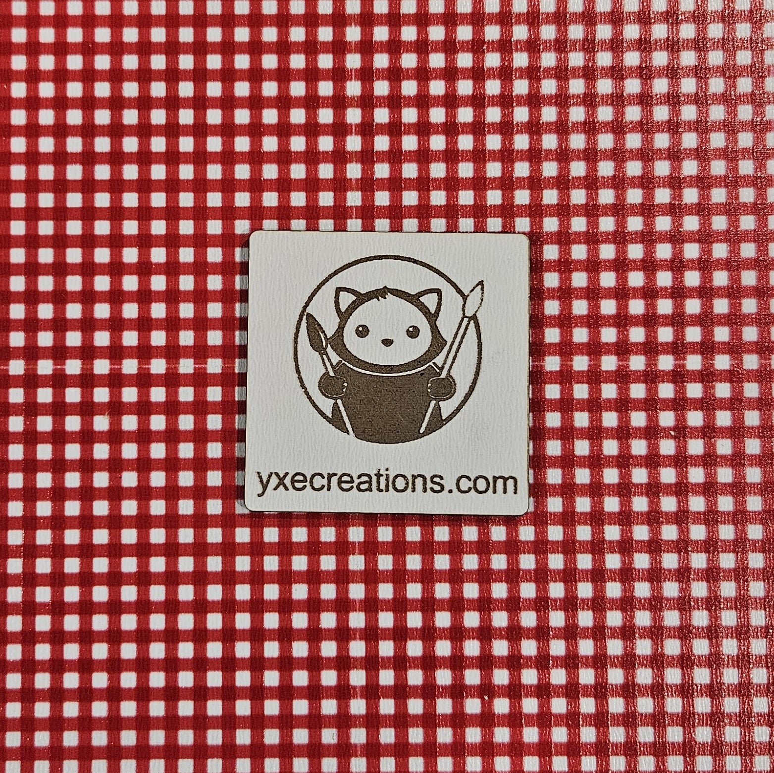 Next Level Sheet for laser cutting - Pattern Acrylic and Plywood - Red Checkers Close Up