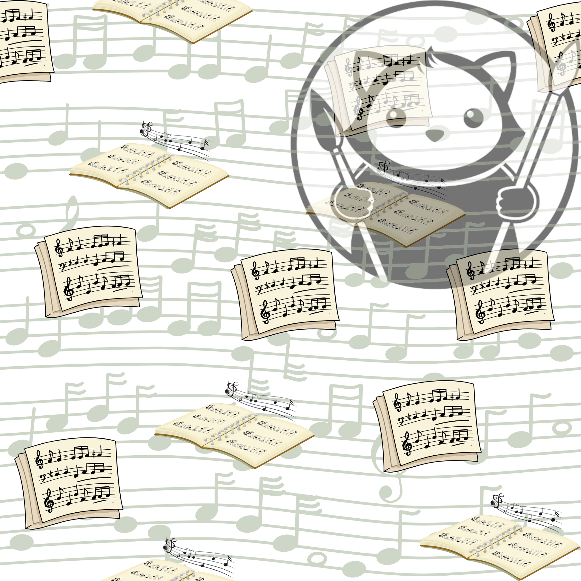 Next Level Sheet - Printed Acrylic and Plywood Sheets - Music Notes - Pattern