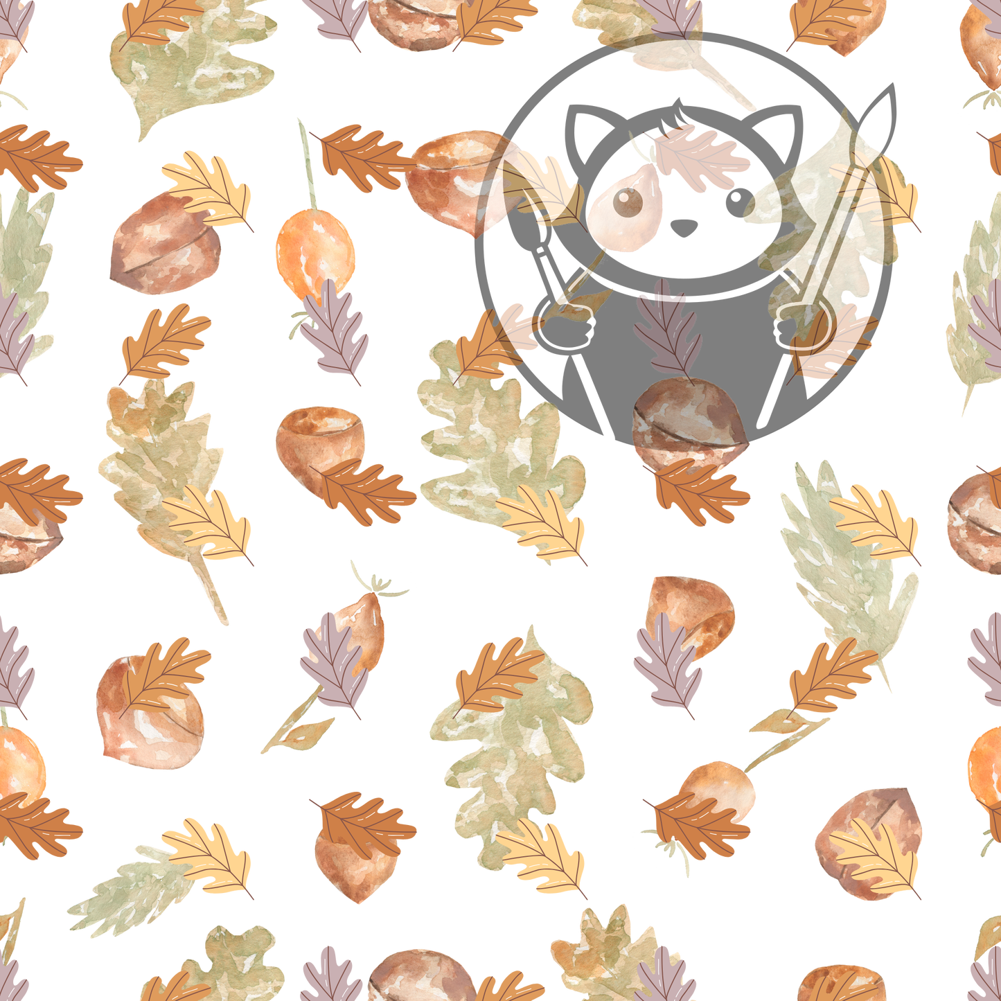 Next Level Sheet - Printed Acrylic and Plywood - Oak Leaves Pattern