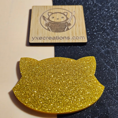 Opaque Gold - Glitter Acrylic - Cast Acrylic for Laser Cutting - Preview Main Side