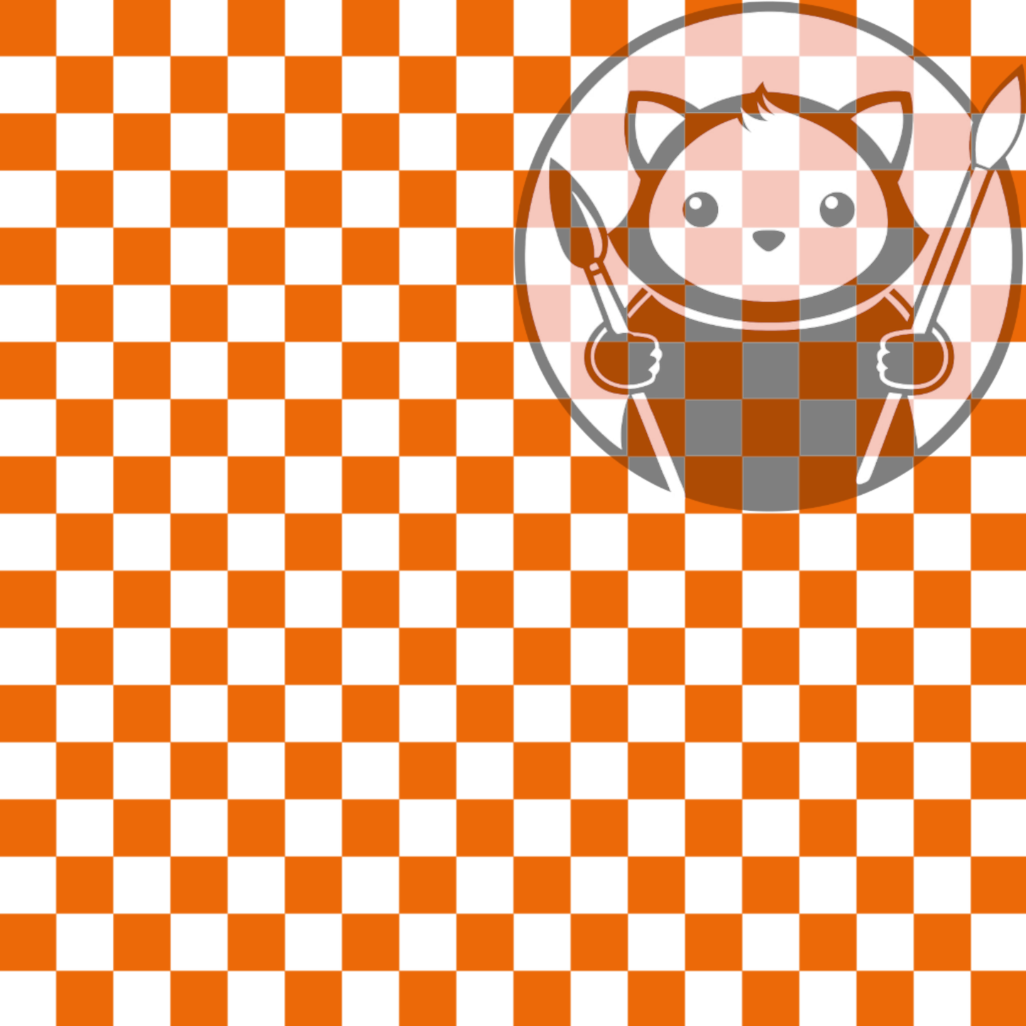 Next Level Sheet - UV Printed Plywood and Acrylic Sheets - Orange Checkers - Pattern