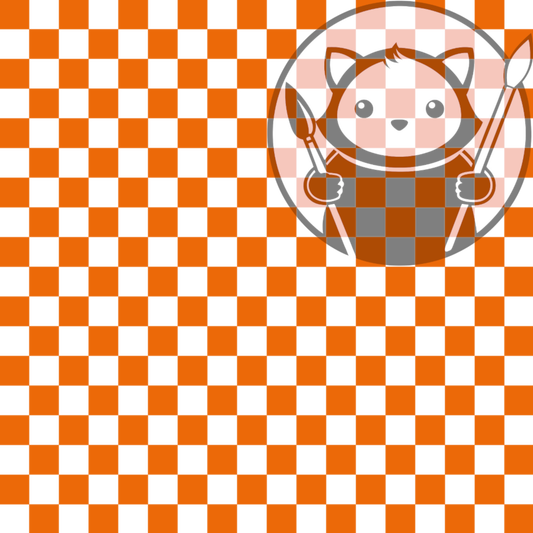 Next Level Sheet - UV Printed Plywood and Acrylic Sheets - Orange Checkers - Pattern