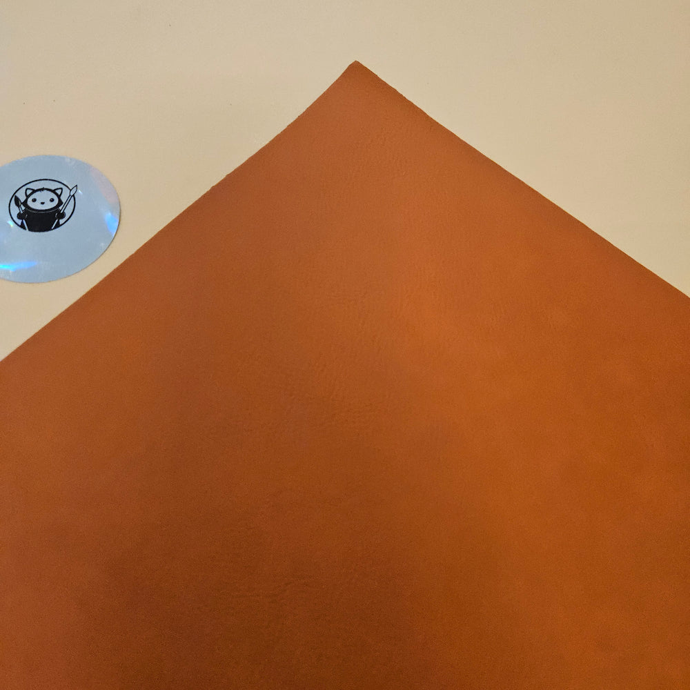 Orange - Engraves Black - Leatherette Sheet – PU Material -  Corner