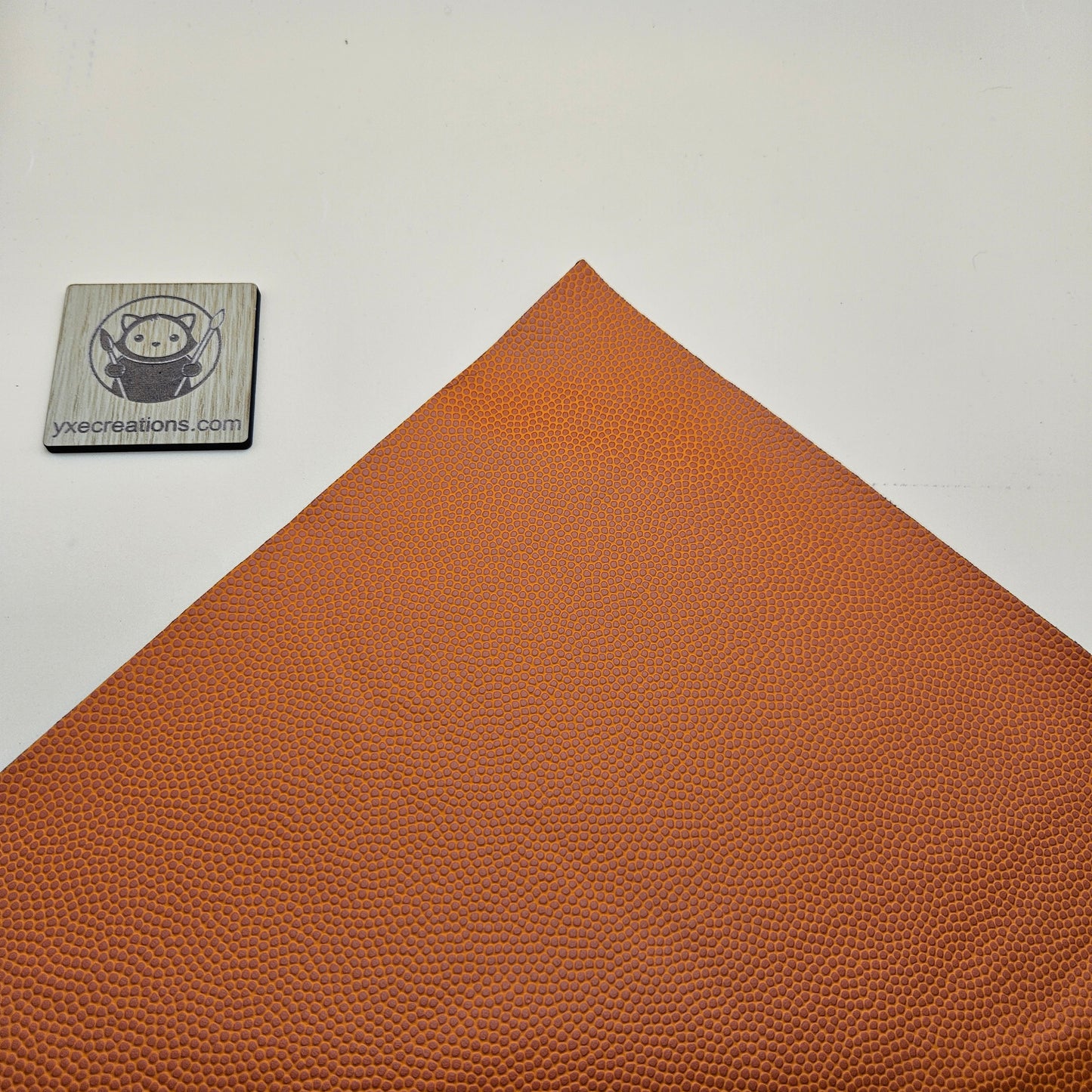 Orange Basketball Texture Leatherette - Engraves Black Edge