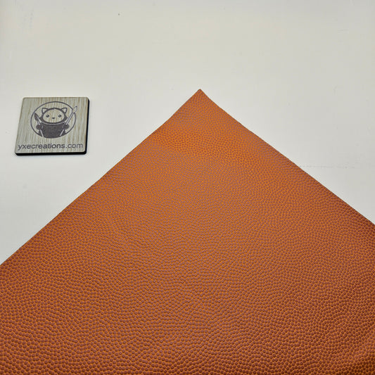Orange Basketball Texture Leatherette - Engraves Black Edge