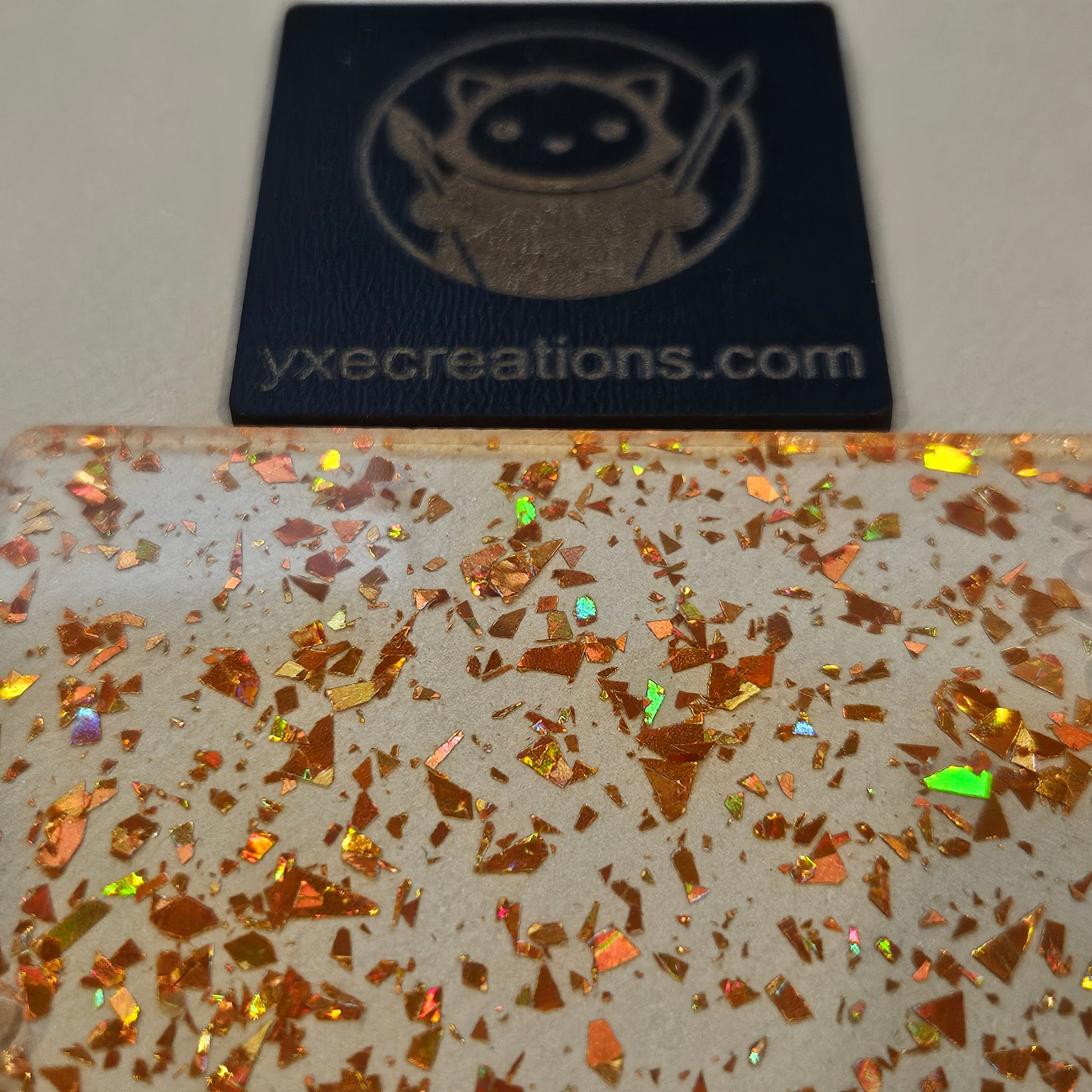 Orange Foil Glitter Acrylic Preview