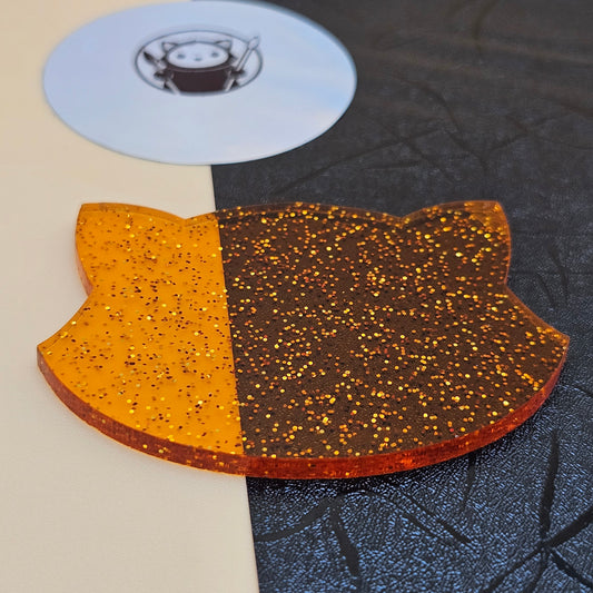 Orange glitter acrylic