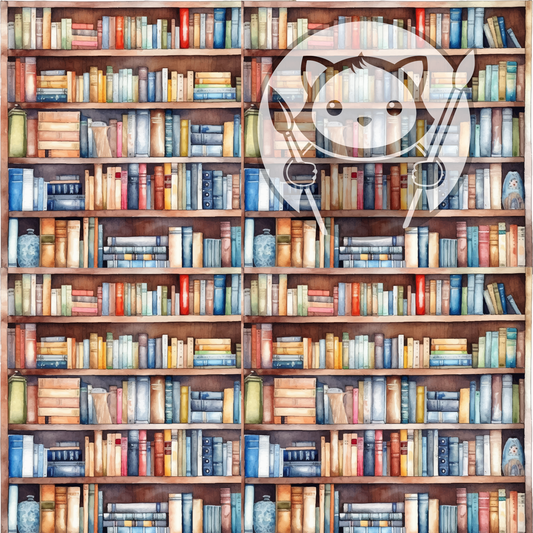 Next Level Sheets - Printed Acrylic and Plywood -  Pastel Bookshelves Pattern