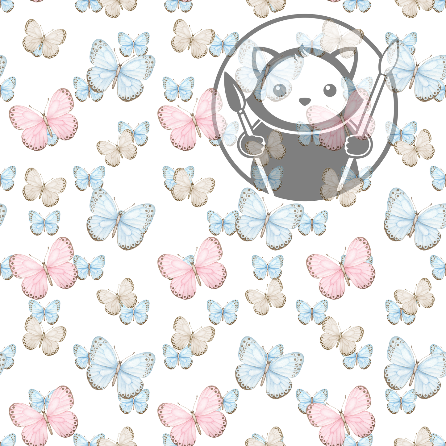 Next Level Sheet - Printed Acrylic and Plywood - Pastel Butterflies Pattern