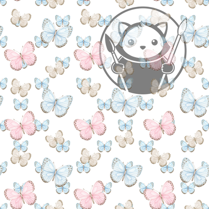 Next Level Sheet - Printed Acrylic and Plywood - Pastel Butterflies Pattern