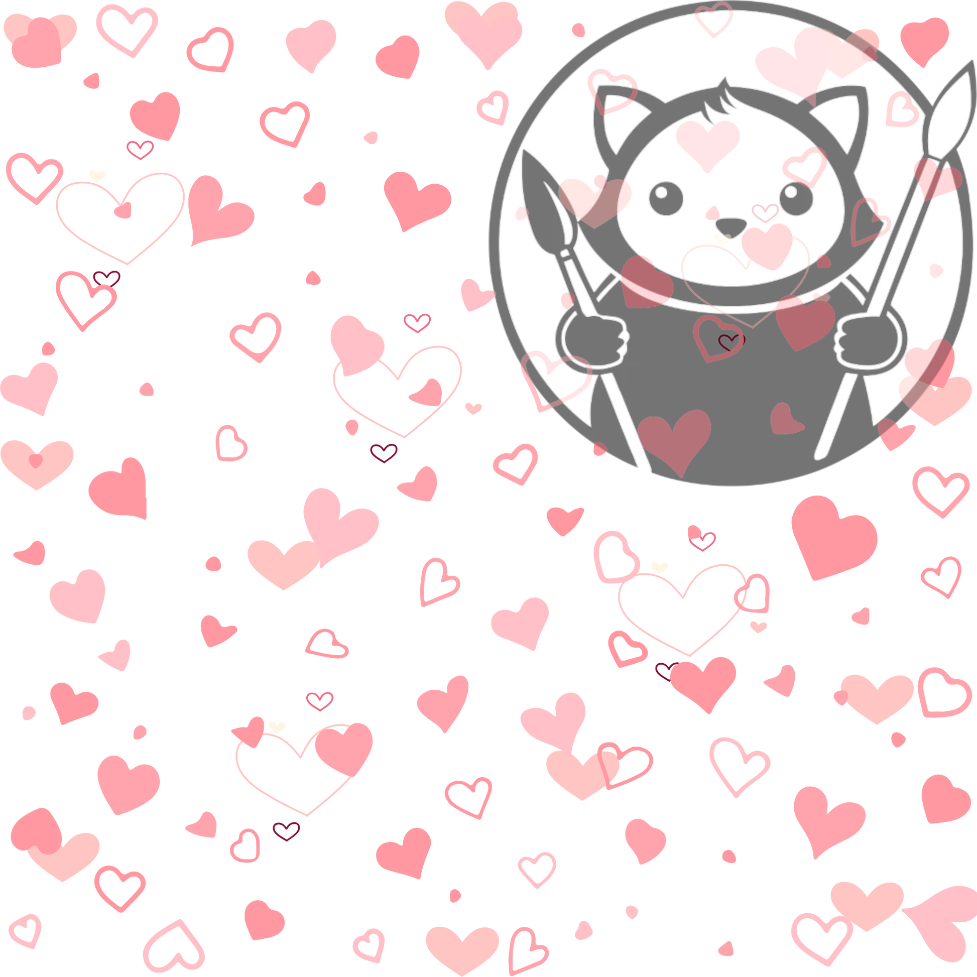Next Level Sheet - Printed Acrylic and - Pastel Pink Hearts  - Pattern