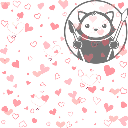 Next Level Sheet - Printed Acrylic and - Pastel Pink Hearts  - Pattern