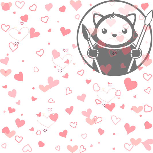 Next Level Sheet - Printed Acrylic and - Pastel Pink Hearts  - Pattern