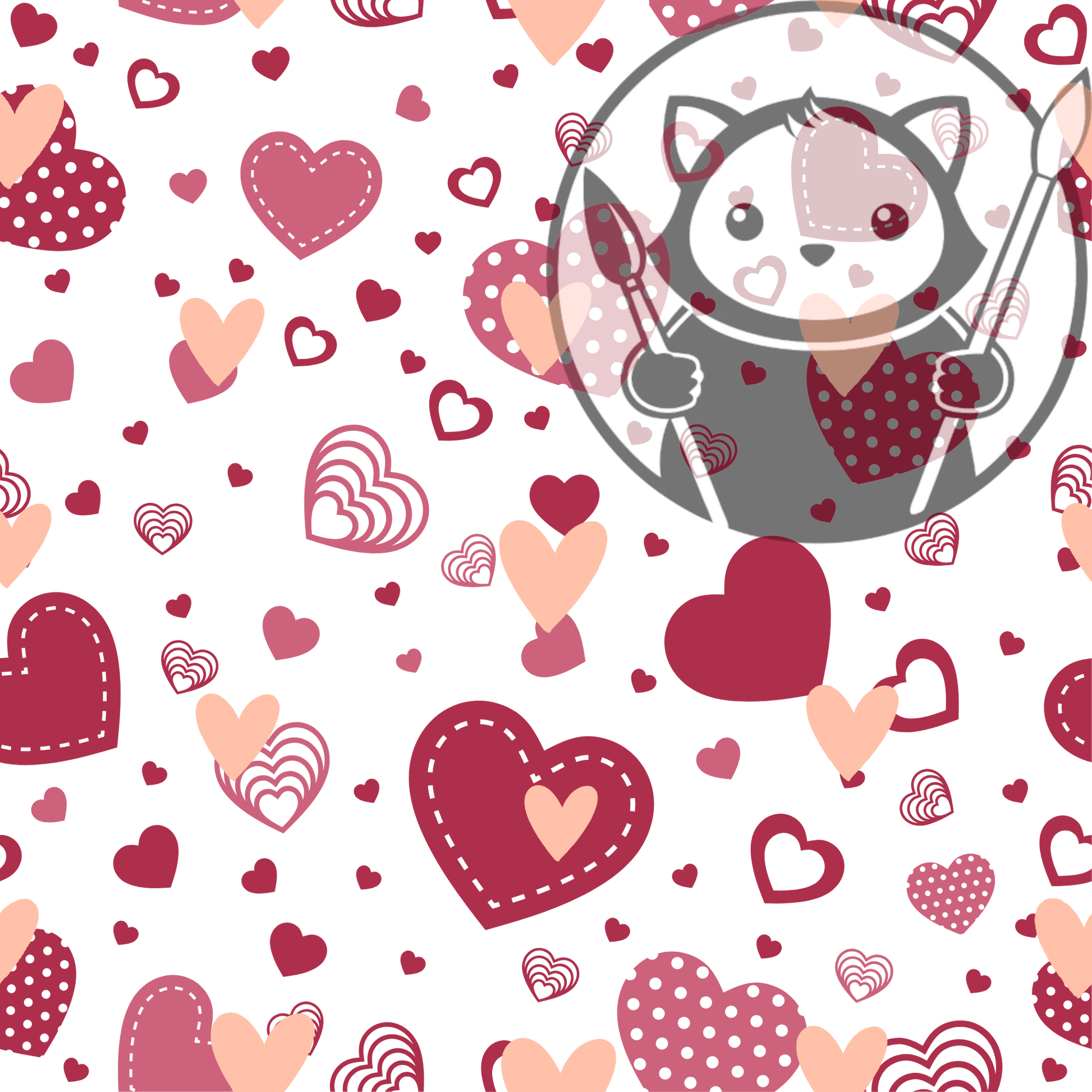 Next Level Sheet - Printed Acrylic and - Patterned Hearts  - Pattern